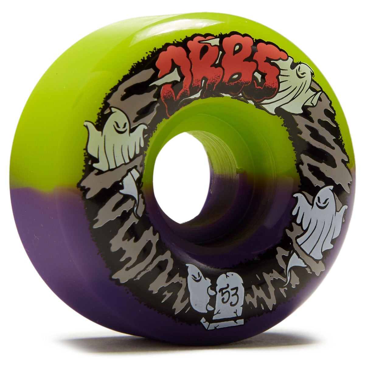 Welcome Orbs Apparitions '23 Round 99A Skateboard Wheels - Green/Purple Split - 53mm image 1