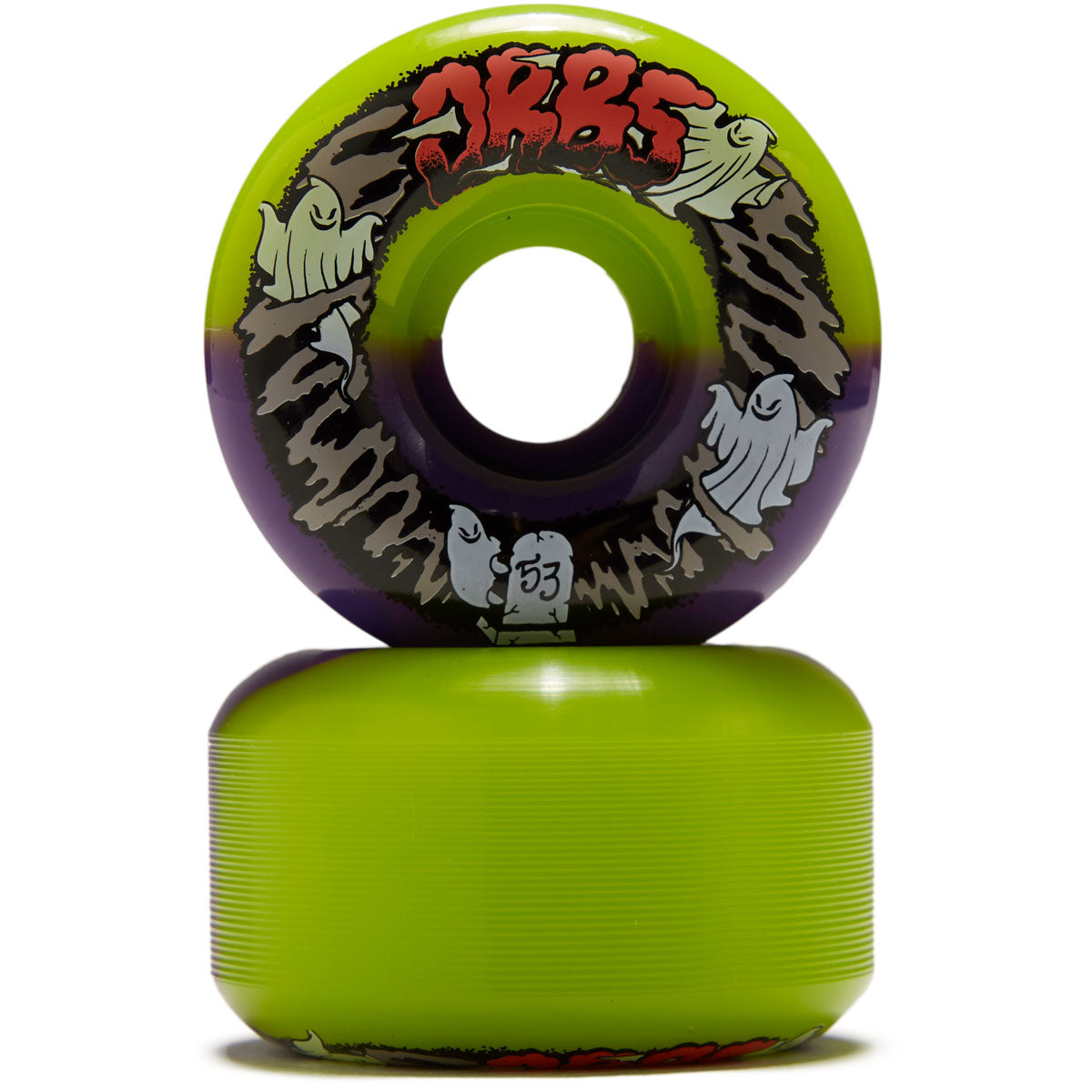Welcome Orbs Apparitions '23 Round 99A Skateboard Wheels - Green/Purple Split - 53mm image 2