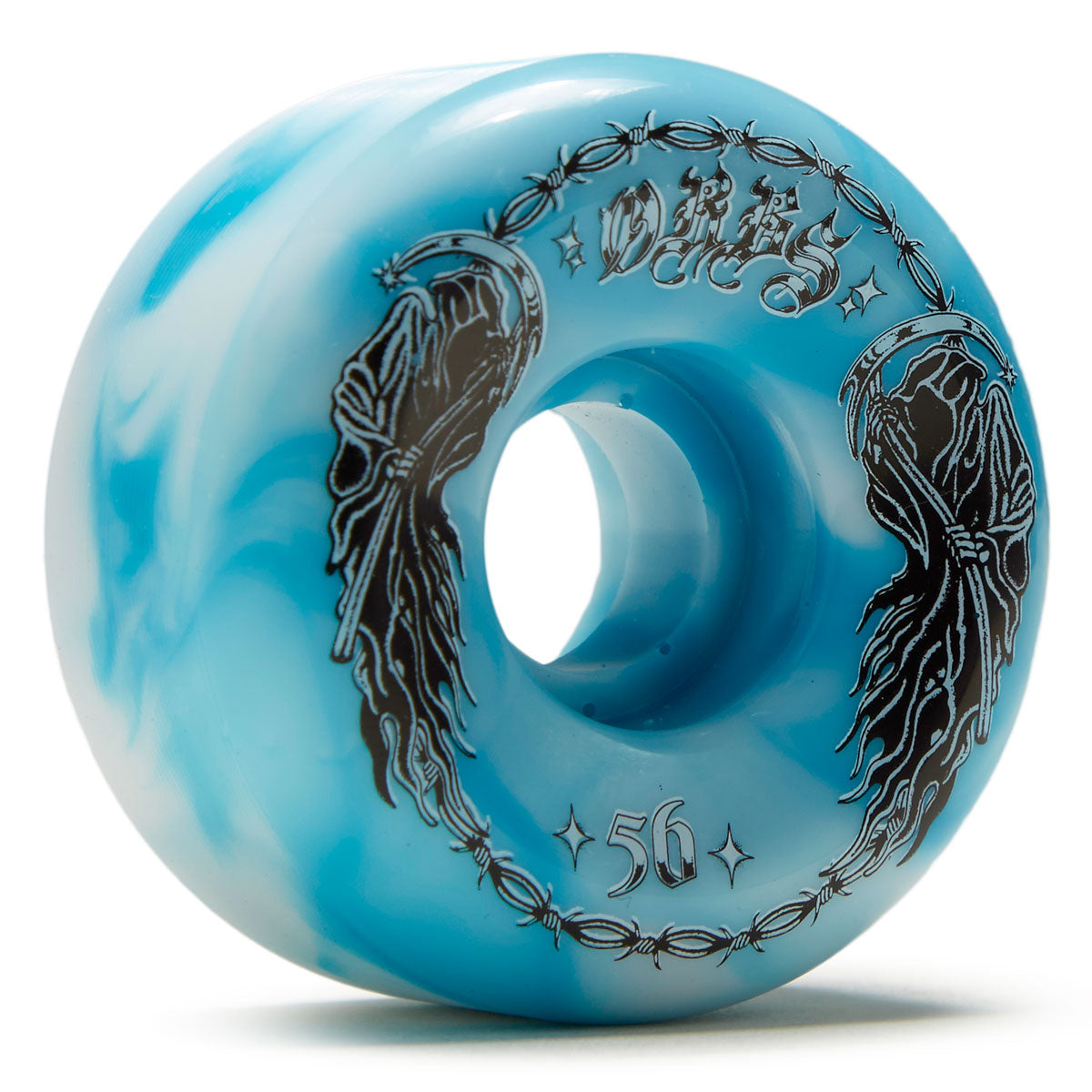 Welcome Orbs Specters '23 Conical 99A Skateboard Wheels - Blue/White Swirl - 56mm image 1
