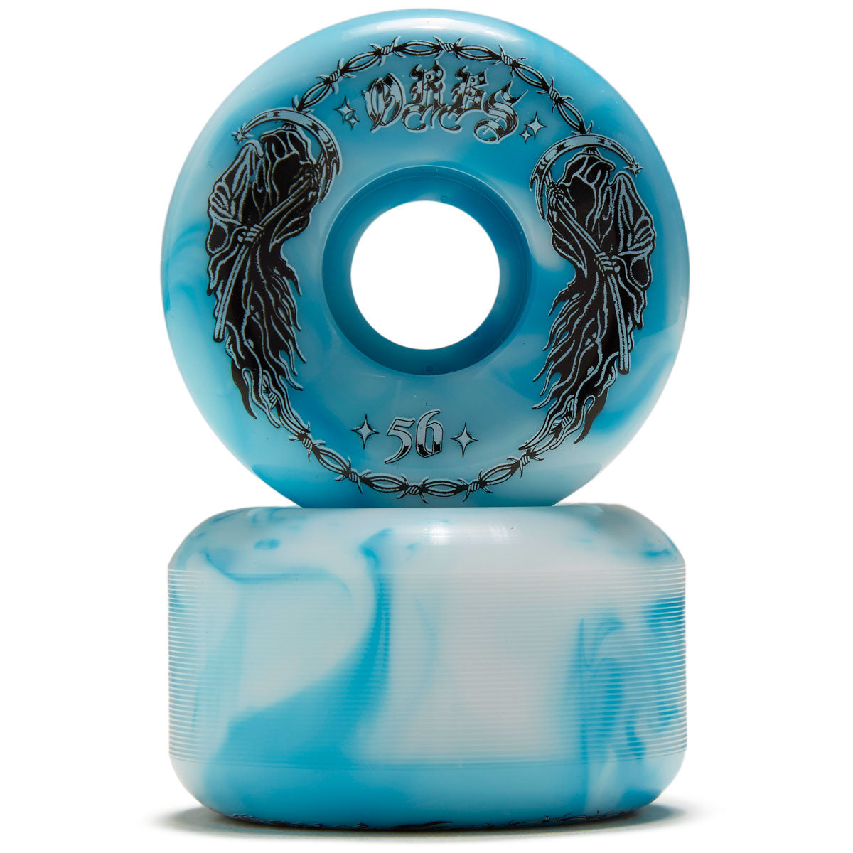 Welcome Orbs Specters '23 Conical 99A Skateboard Wheels - Blue/White Swirl - 56mm image 2