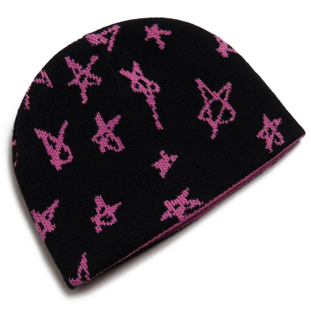 CCS Stars Reversible Skully Beanie - Black/Pink image 4