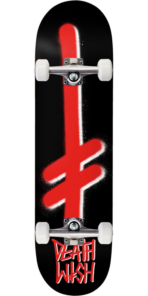 Deathwish Gang Logo Skateboard Complete - Black/Red - 8.475
