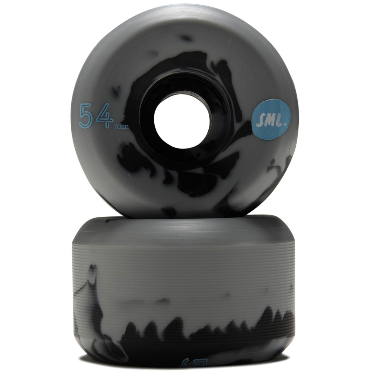 SML Grocery Bag 99a V-Cut Skateboard Wheels - Black/Grey Swirl - 54mm image 2