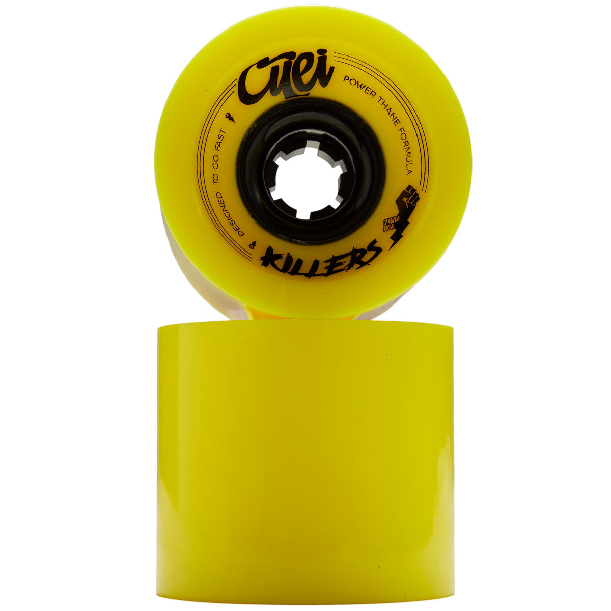 Cuei Killers DH 80a Longboard Wheels - Yellow - 74mm image 2