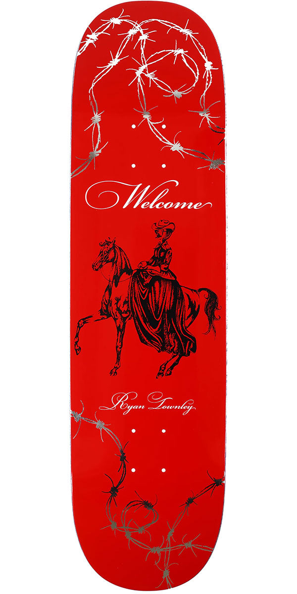 Welcome Cowgirl Ryan Townley On An Enenra Skateboard Deck - Red/Silver Foil - 8.50
