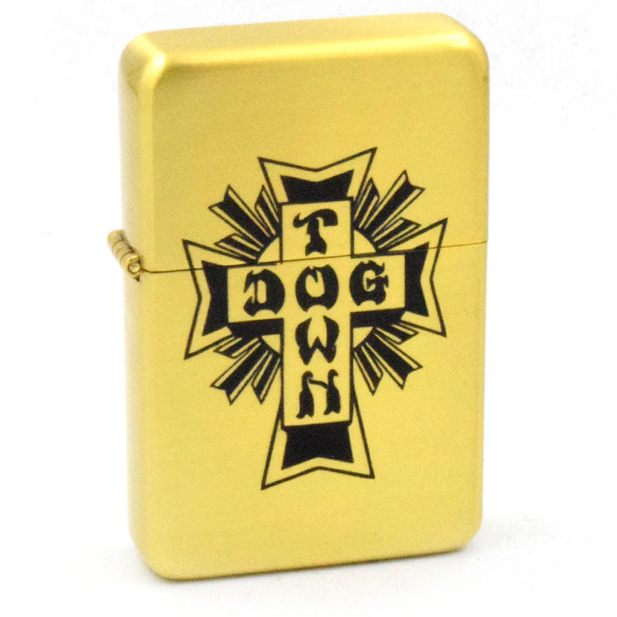 Dogtown Cross Logo Flip Top Metal Lighter - Gold/Black image 1