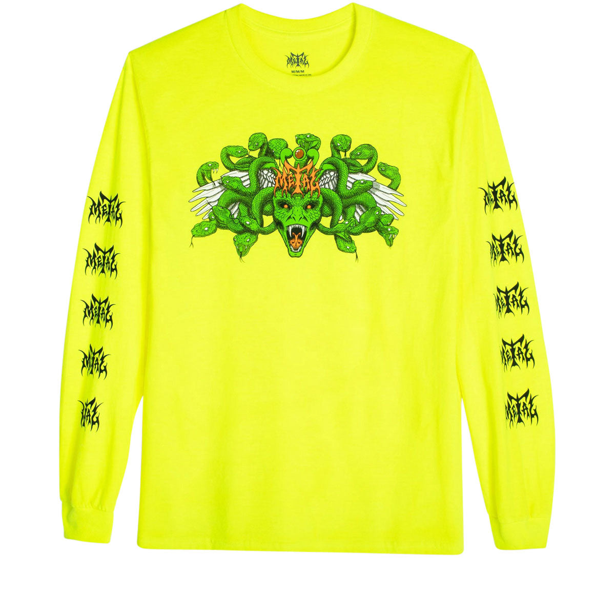 Metal Medusa Long Sleeve T-Shirt - Safety Green image 1