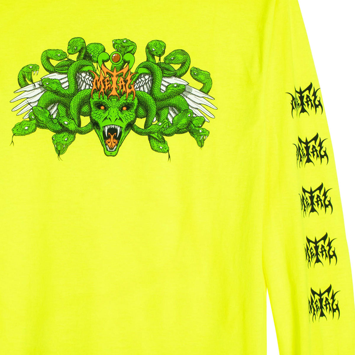 Metal Medusa Long Sleeve T-Shirt - Safety Green image 2