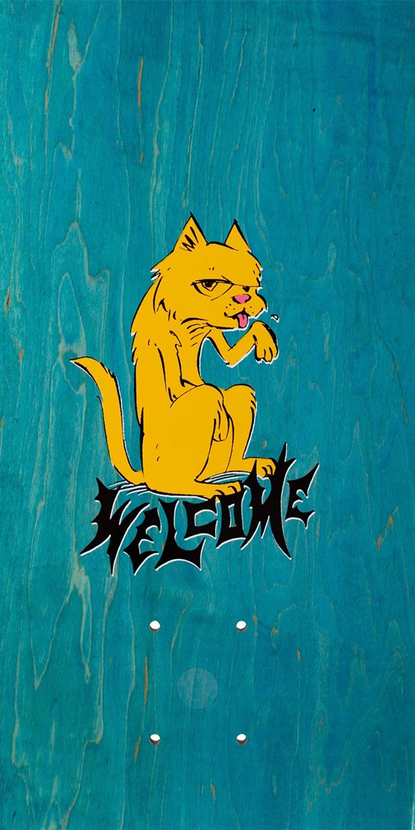 Welcome Purr Pile Nora On A Sphynx Skateboard Deck - Black - 8.80