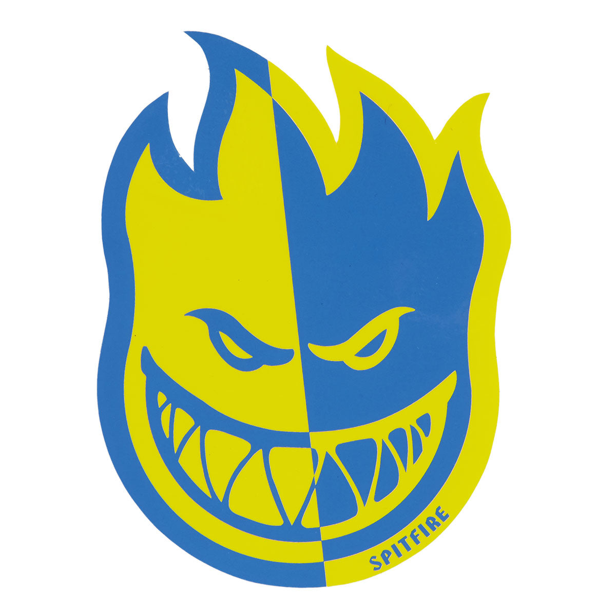 Spitfire Two Tone Bighead Fill Sticker - Yellow/Blue image 1