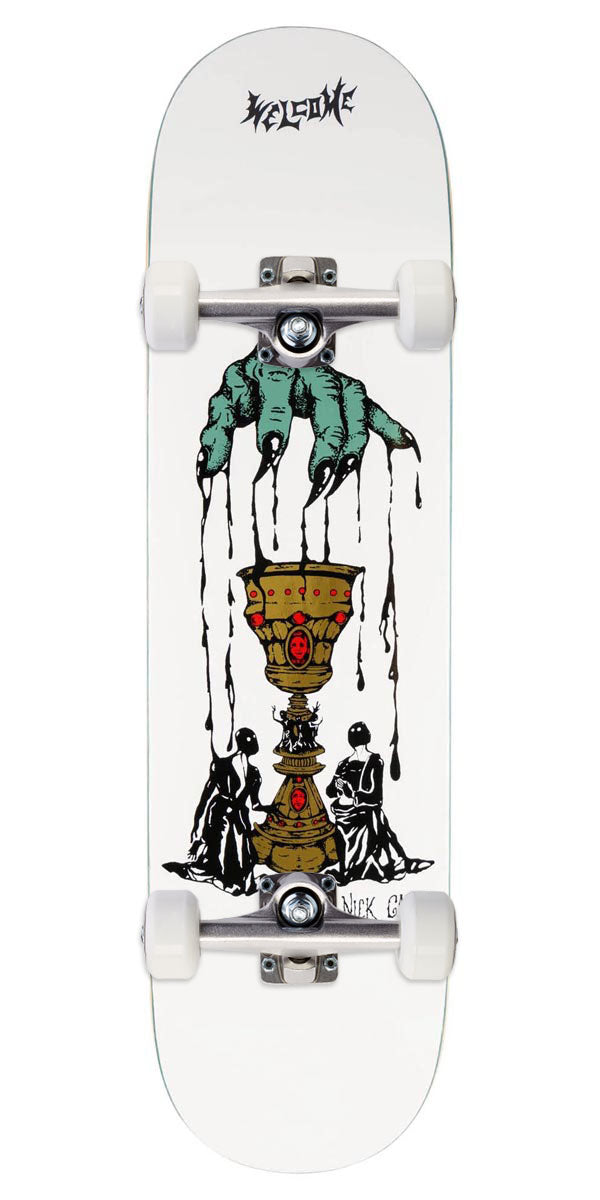 Welcome Chalice Nick Garcia Skateboard Complete - White - 8.38