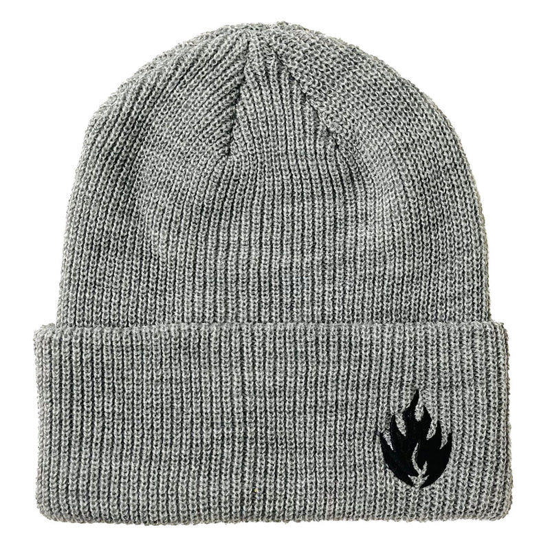 Black Label Flame Beanie - Grey