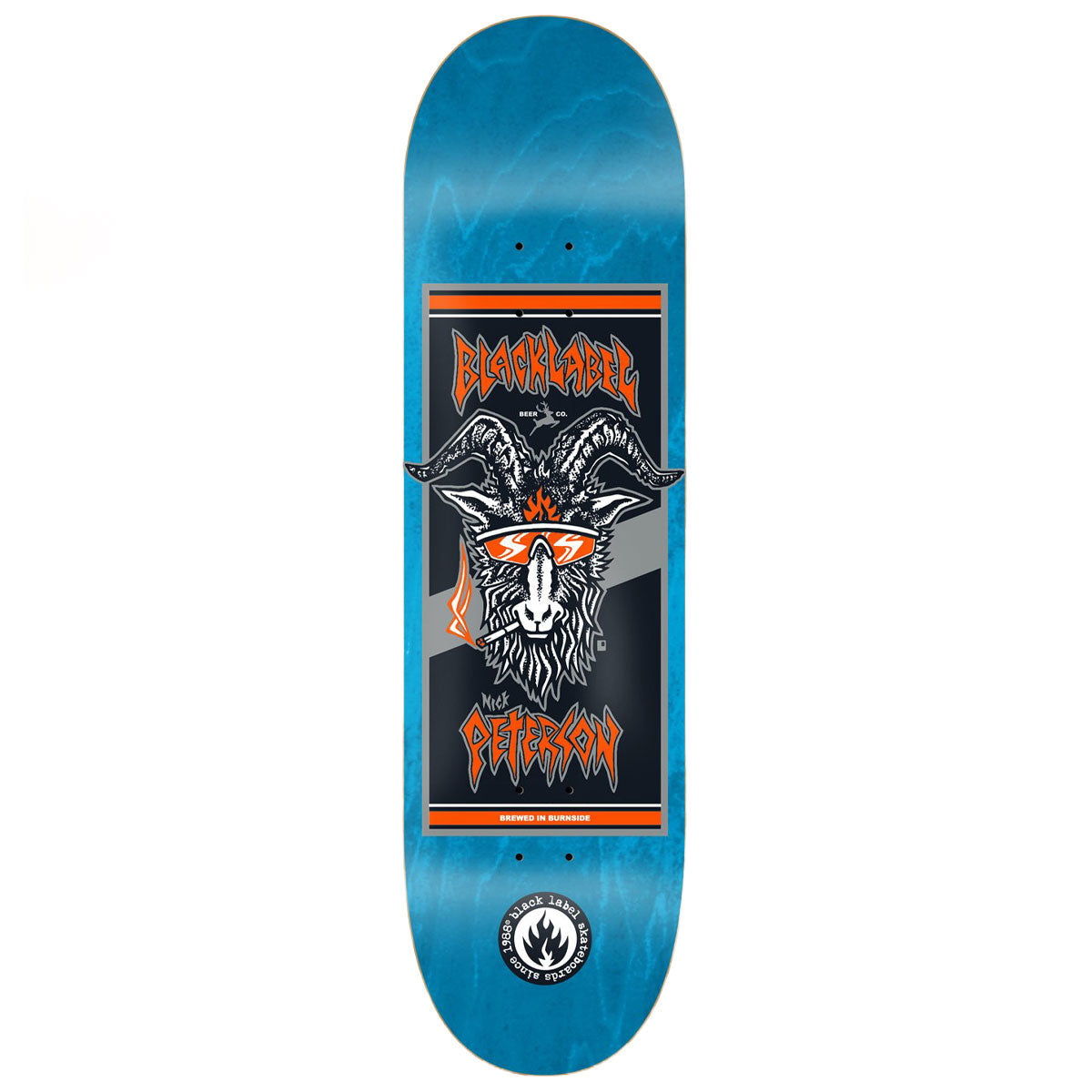 Black Label Nick Peterson Burnside Brew Skateboard Deck - Assorted Stains - 9.00