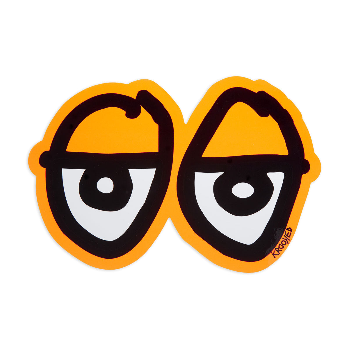 Krooked Eyes Di-Cut LG Sticker - Orange image 1