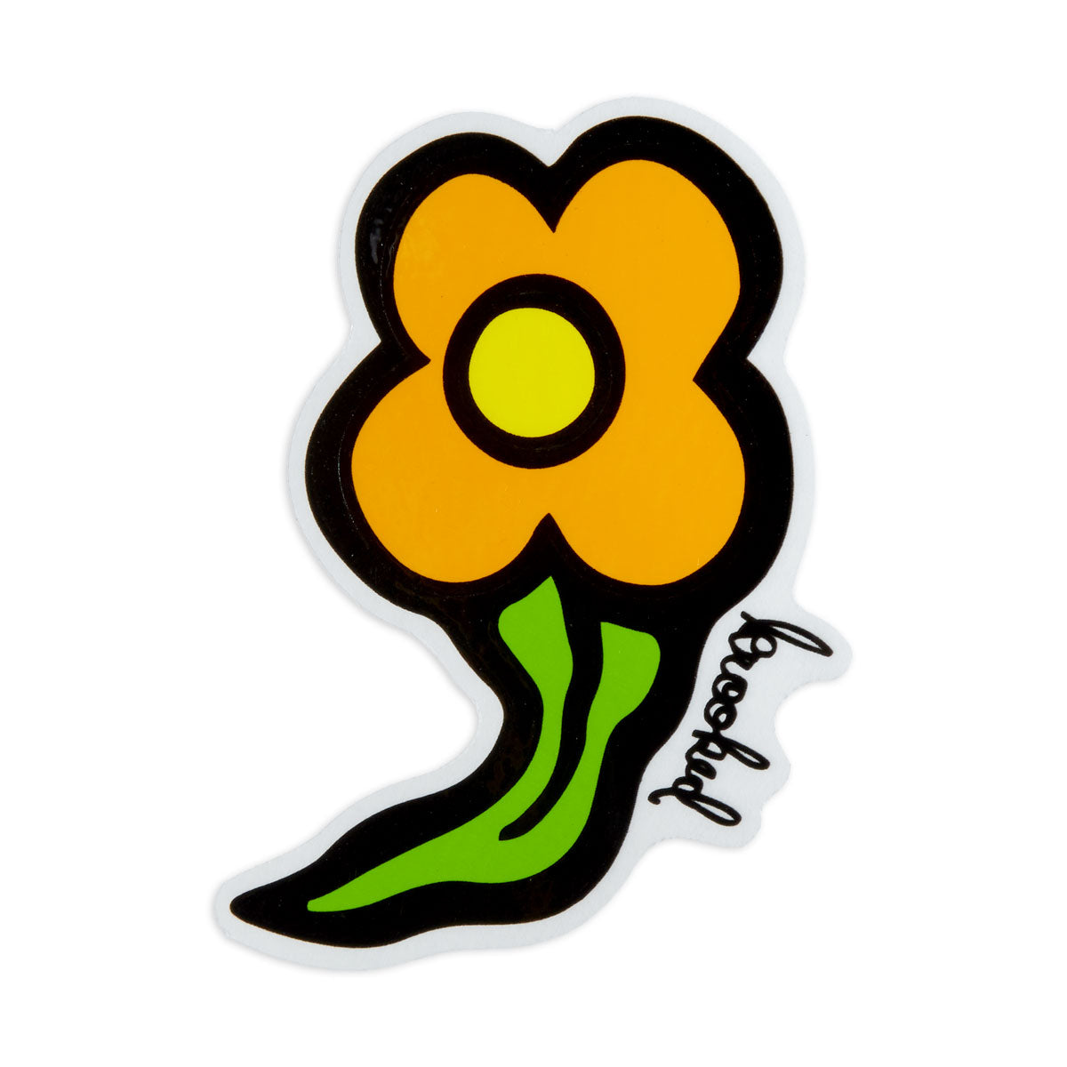 Krooked Wild Style Flowers Die-Cut MD Sticker - Orange image 1