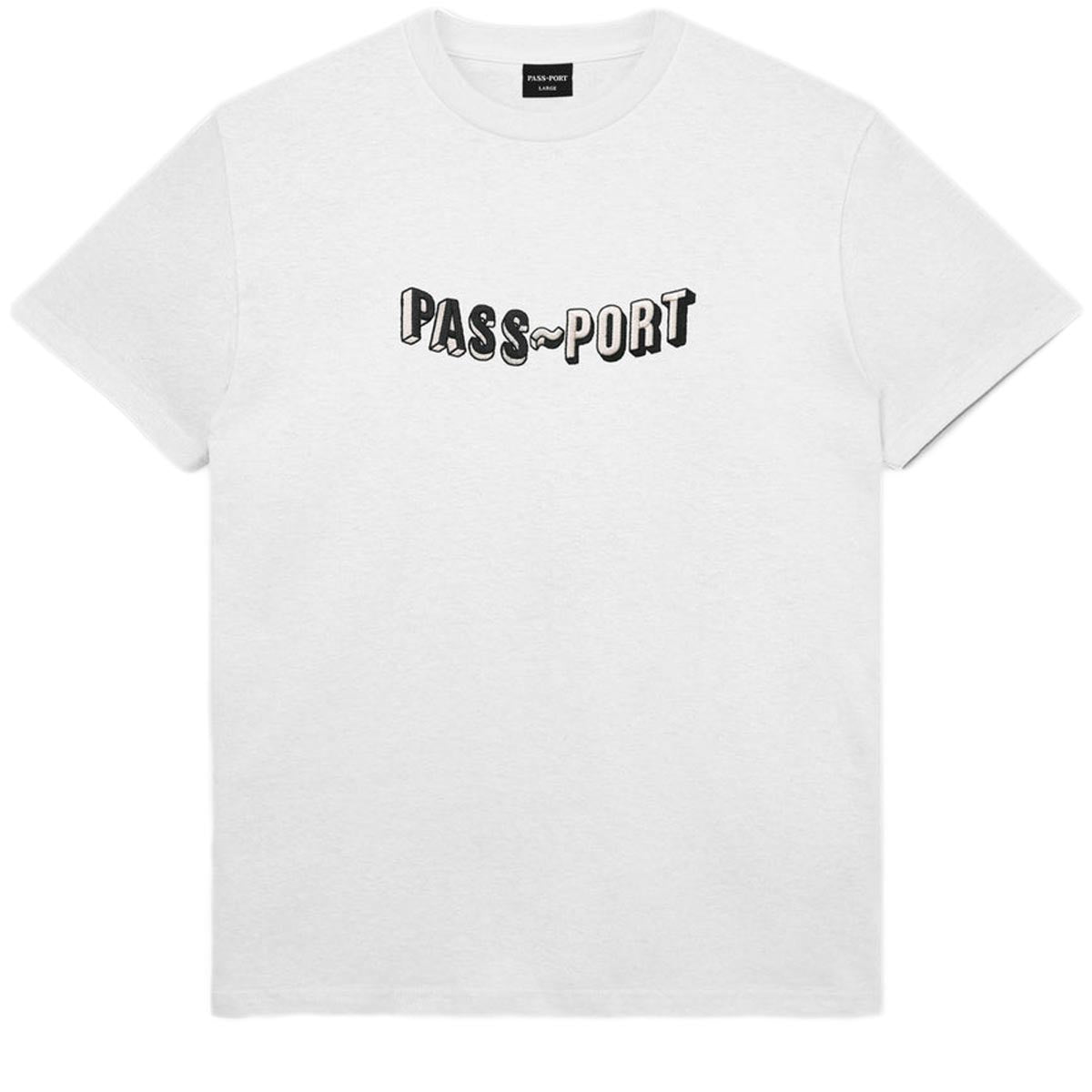 Passport Sunken Logo Embroidery T-Shirt - White image 1