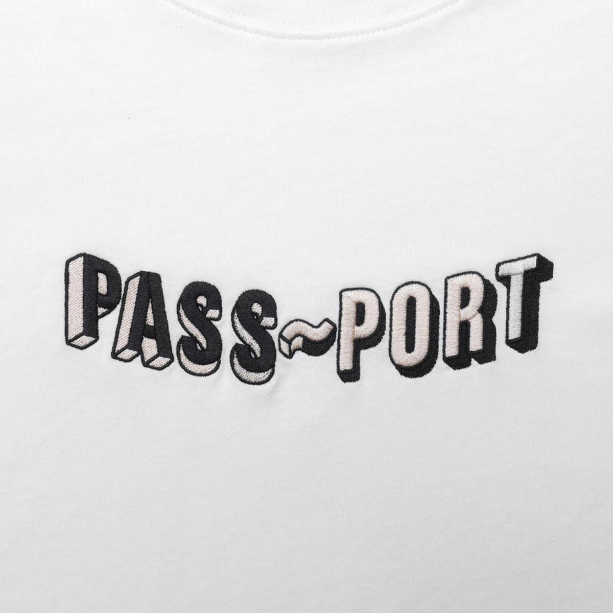 Passport Sunken Logo Embroidery T-Shirt - White image 2