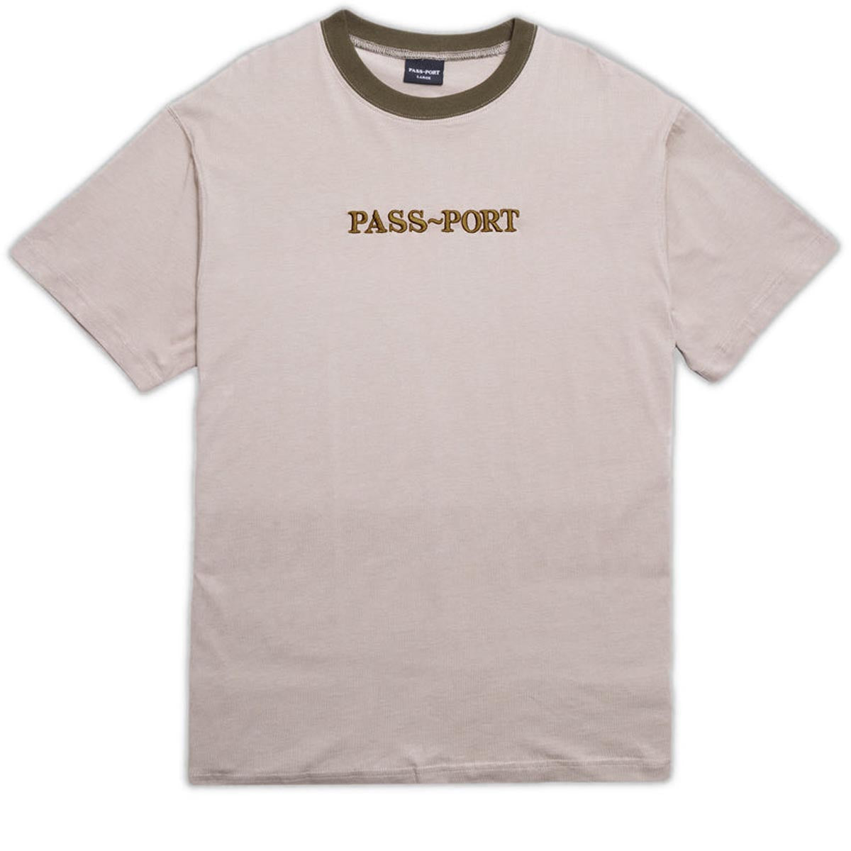 Passport Official Contrast Organic T-Shirt - Khaki image 1