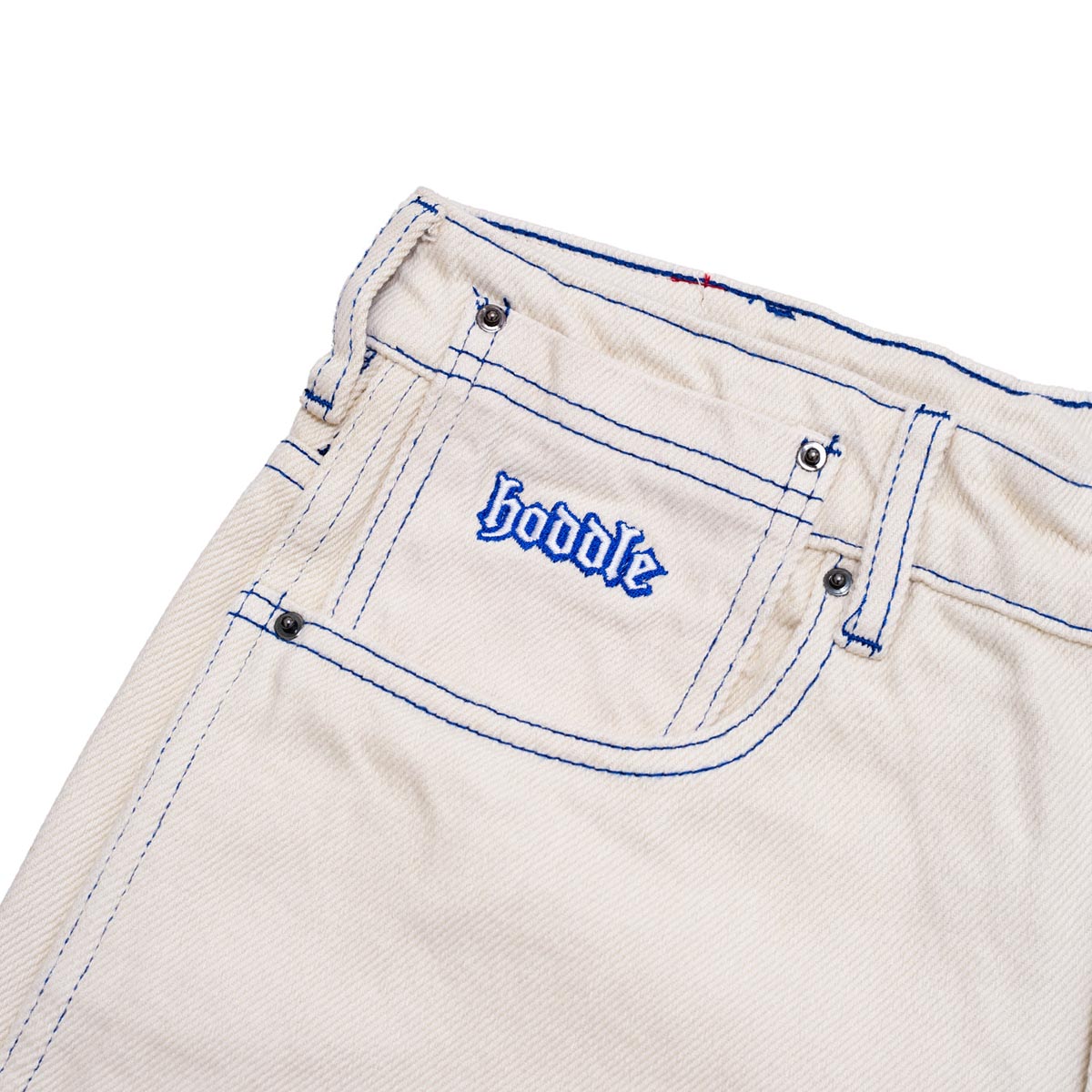 Hoddle 16o Denim Ranger Jeans - White/Blue Stich image 4