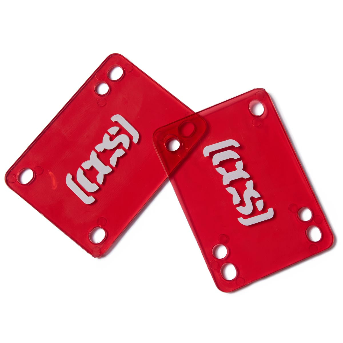 CCS Clear Skateboard Riser Pads - Red - 1/8