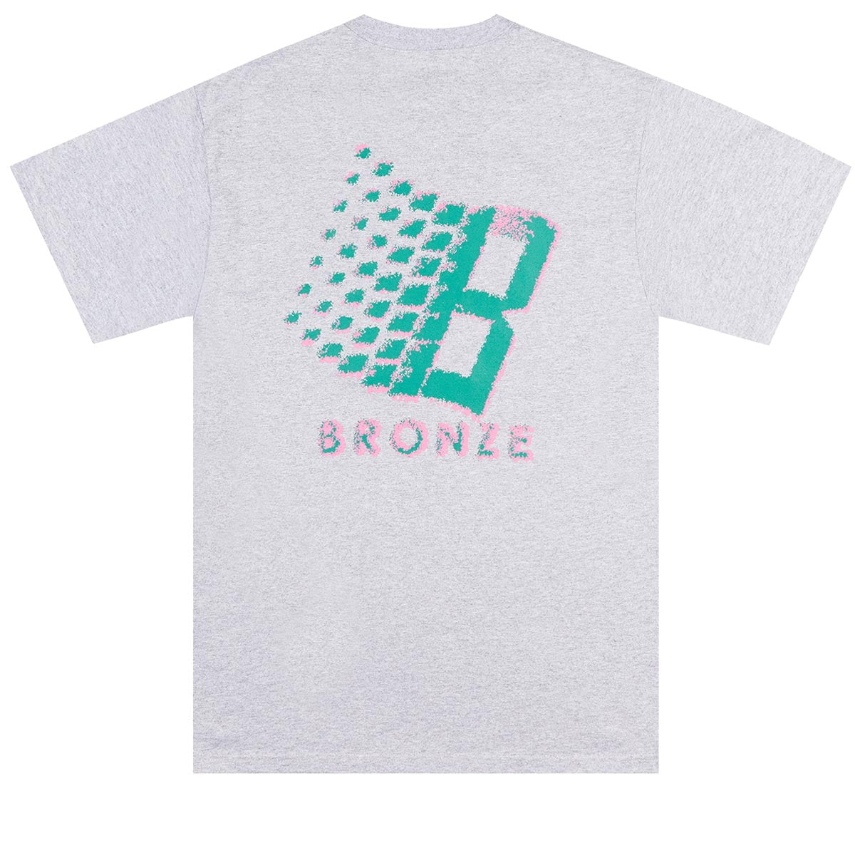 Bronze 56k B Logo T-Shirt - Heather Grey image 1