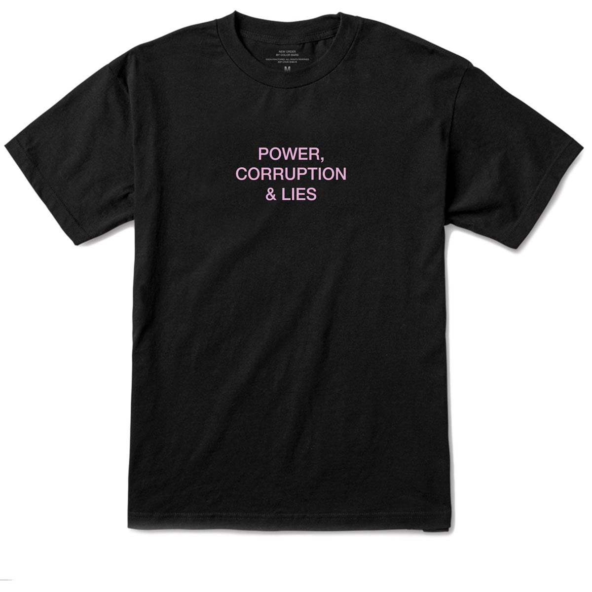 Color Bars x New Order Power Corruption and Lies T-Shirt - Black image 1