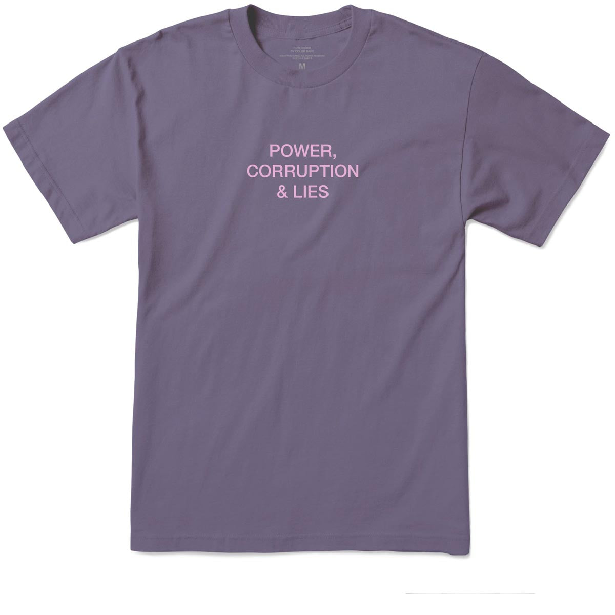 Color Bars x New Order Power Corruption and Lies T-Shirt - Lavender image 1