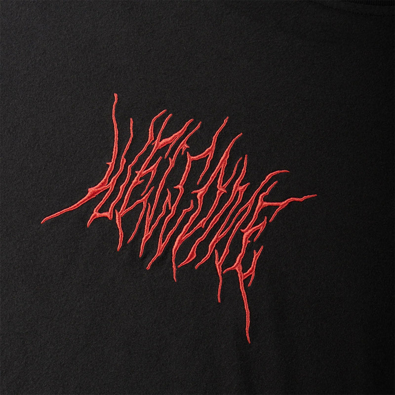 Welcome Caste Layered Long Sleeve Knit Shirt - Black/Red