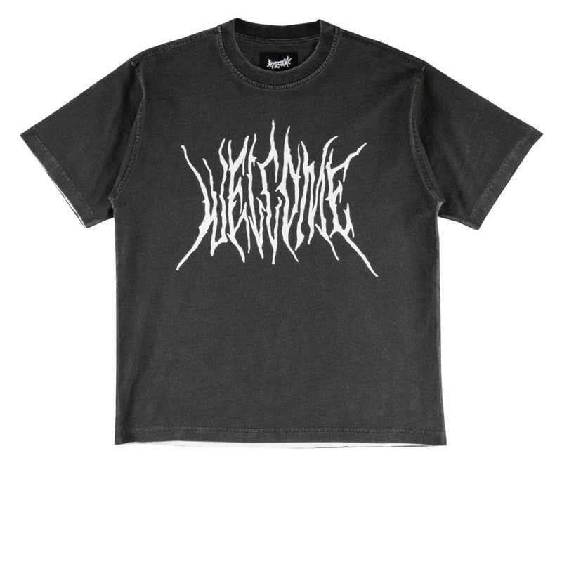 Welcome Screen Overprint Knit Shirt - Black/White