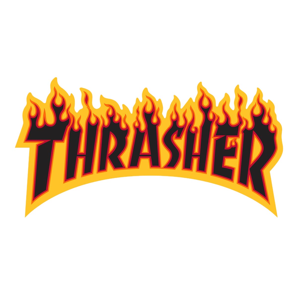 Thrasher Flame Logo Sticker - Yellow/Black image 1