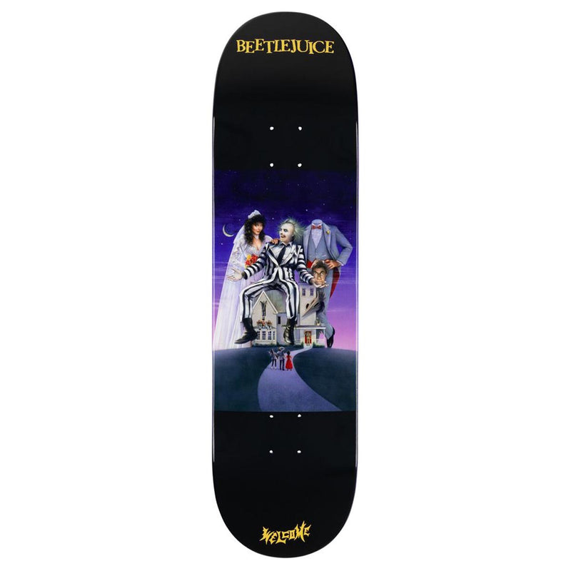 Welcome x Beetlejuice Showtime Skateboard Deck - Black/Purple Dip - 8.50