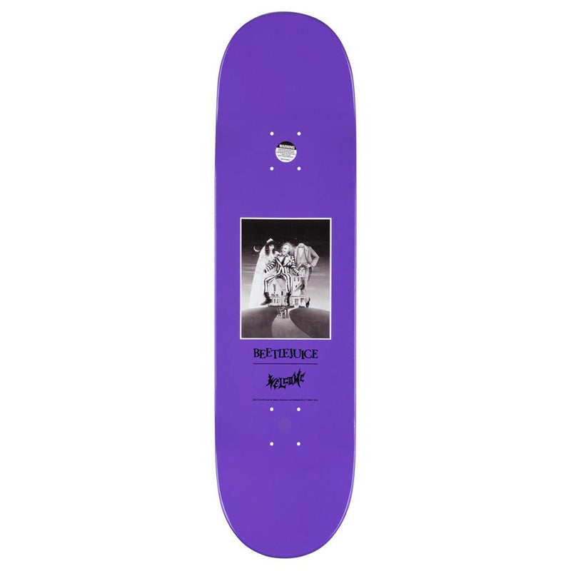 Welcome x Beetlejuice Showtime Skateboard Deck - Black/Purple Dip - 8.50