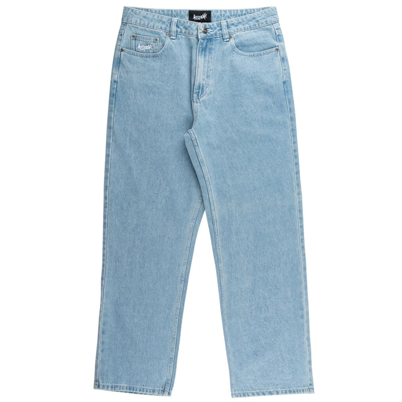 Welcome Immortal Loose Straight Denim Jeans - Washed Blue