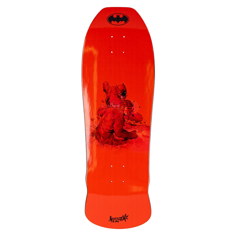 Welcome x Batman Knockout On Early Grab Skateboard Deck - Red/Black Dip - 10.00
