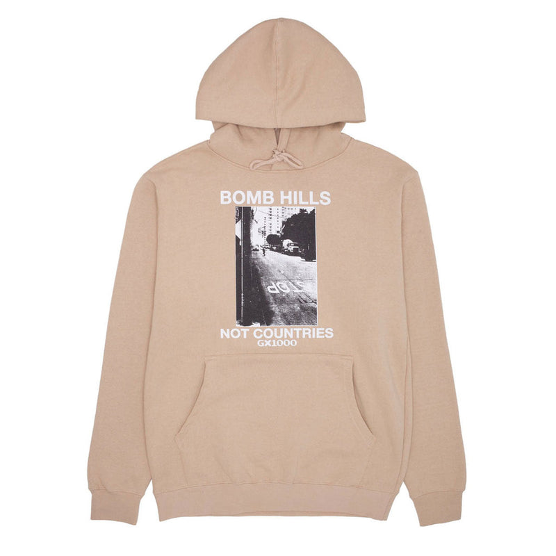 GX1000 Bomb Hills Not Countries Hoodie - Sand/White Font