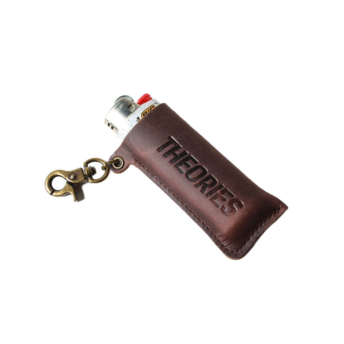 Theories Stamp Logo Leather Embossed Lighter Case Keychain image 3
