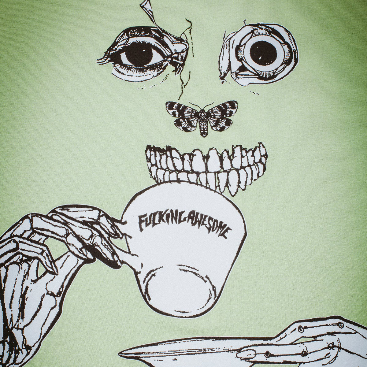 Fucking Awesome Teethface T-Shirt - Lime image 2