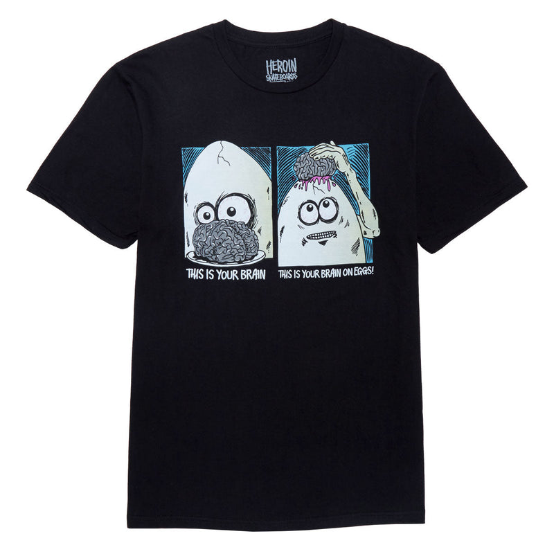Heroin Brain On Eggs T-Shirt - Black