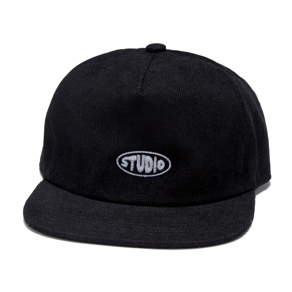 Studio Bubble 5 Panel Corduroy Snapback Hat - Black image 1