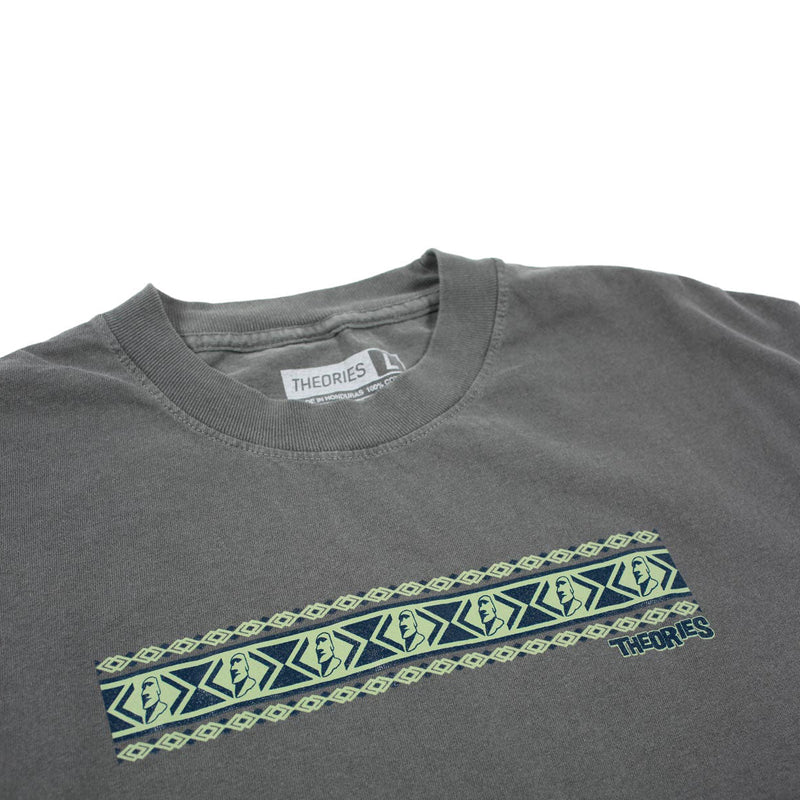 Theories Easter Island Vacation Garment Dyed T-Shirt - Washed Black
