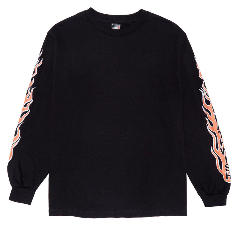 Deathwish Flame Long Sleeve T-Shirt - Black