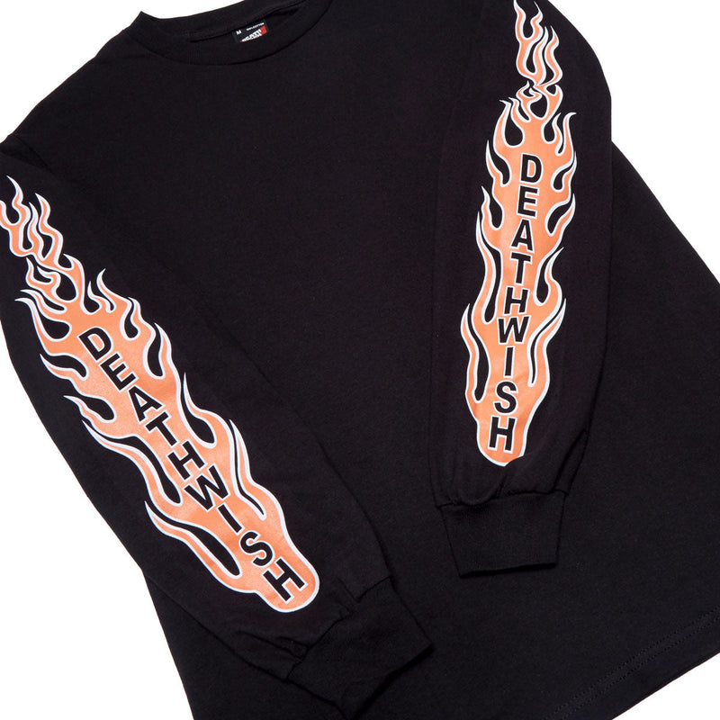 Deathwish Flame Long Sleeve T-Shirt - Black