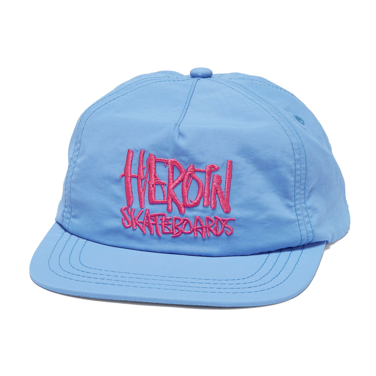 Heroin Script Nylon Snapback Hat - Blue/Pink image 1