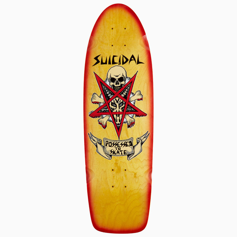 Dogtown x Suicidal Skates Possessed To Skate 70s Classic Skateboard Deck - Yellow/Red Fade - 9.00