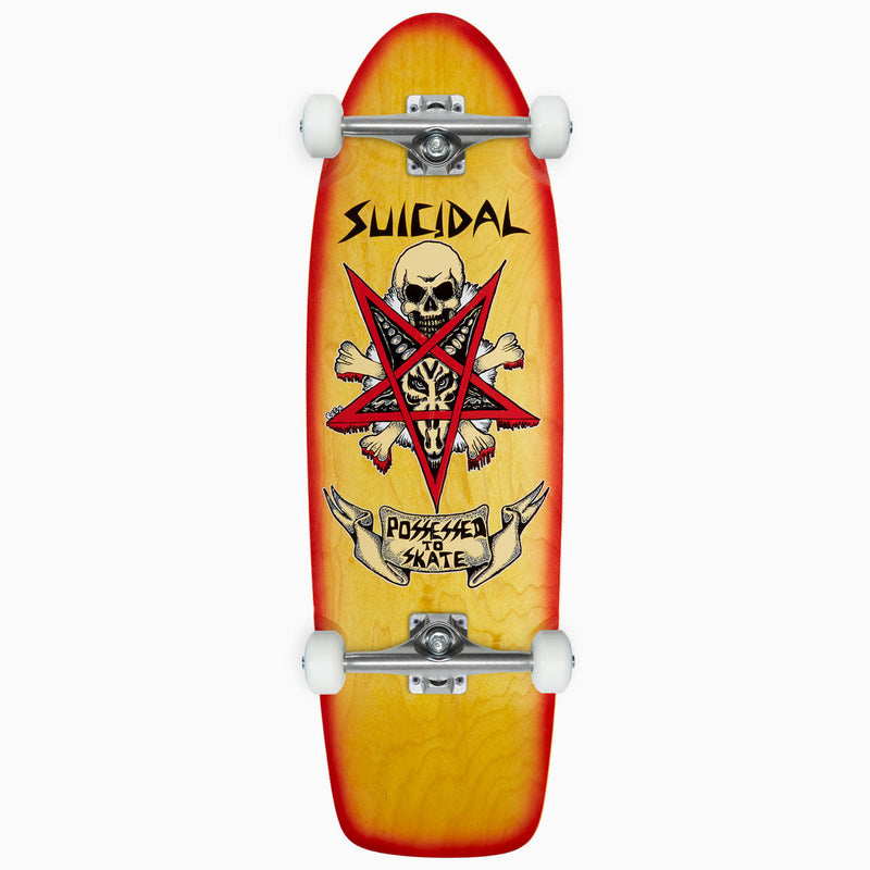 Dogtown x Suicidal Skates Possessed To Skate 70s Classic Skateboard Complete - Yellow/Red Fade - 9.00