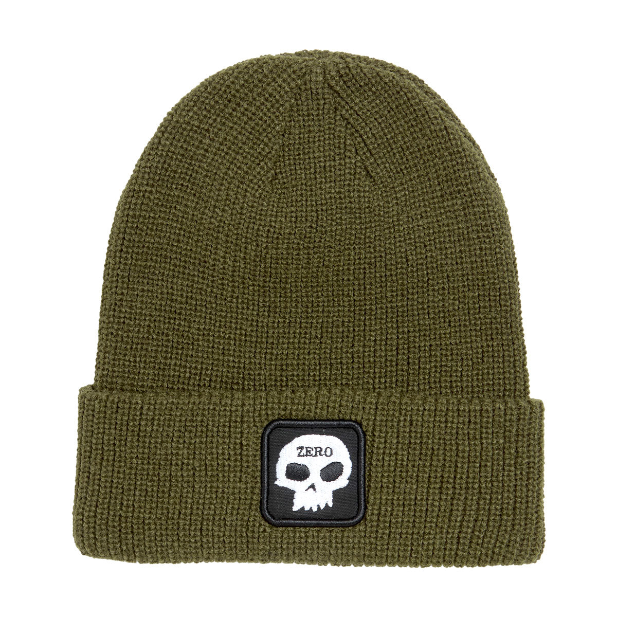 Zero Single Skull Patch Beanie - Olive image 1