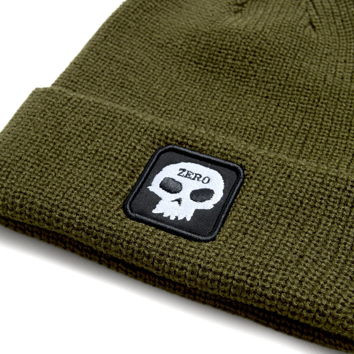 Zero Single Skull Patch Beanie - Olive image 2