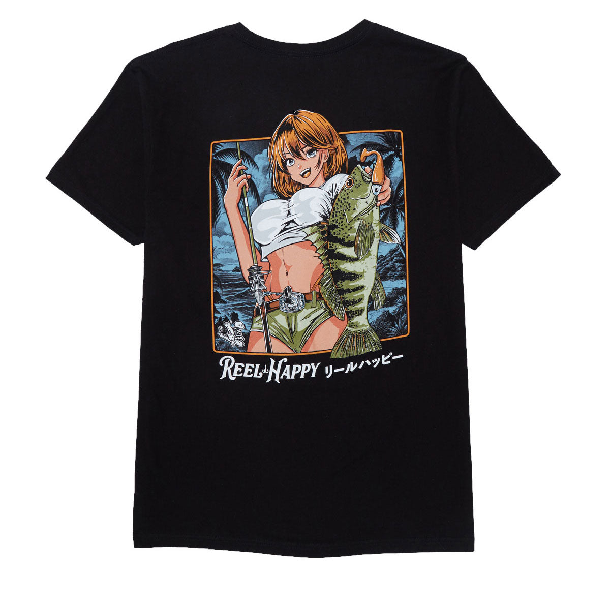 Reel Happy Hanten No Aru T-Shirt - Black image 1