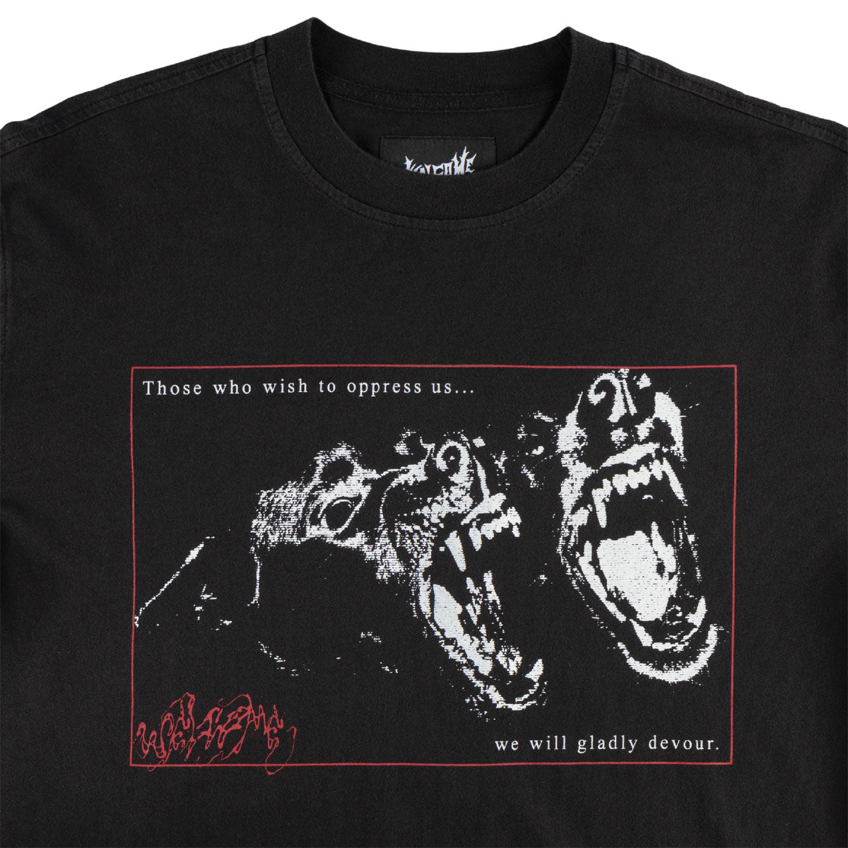 Welcome Snarl Layered Long Sleeve T-Shirt - Black image 3