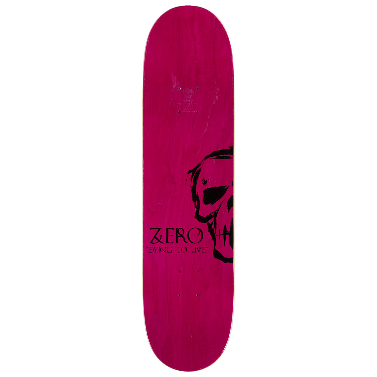 Zero Dying To Live Skull Skateboard Deck - White - 8.25